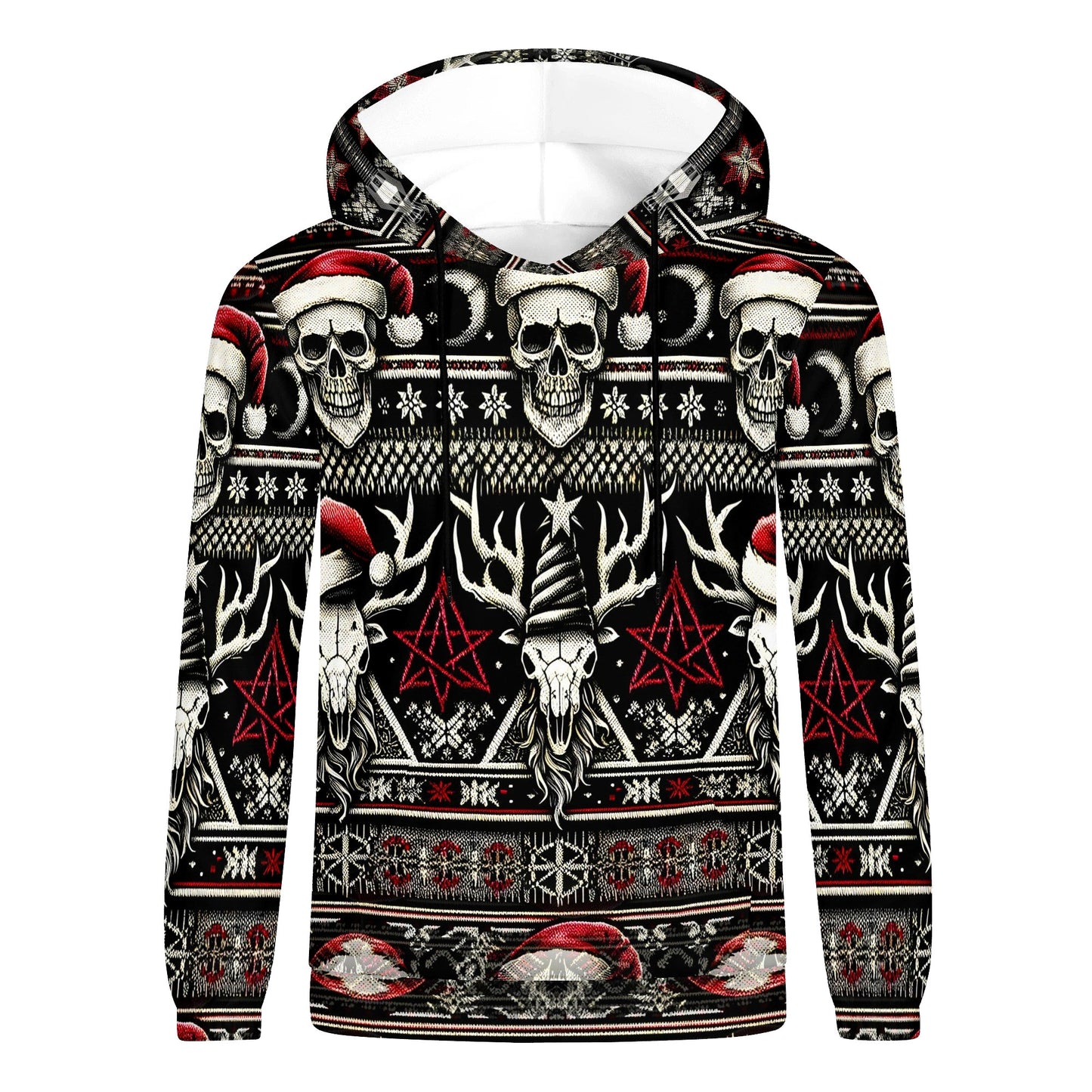 Santa’s Skull Stag – Cotton Terry Hoodie