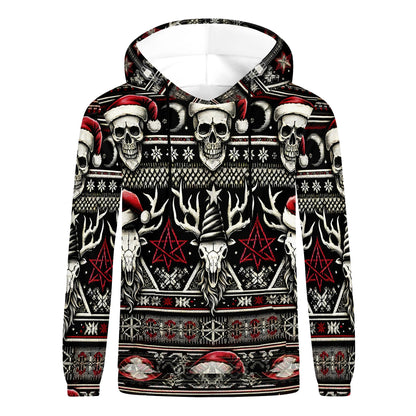 Santa’s Skull Stag – Cotton Terry Hoodie