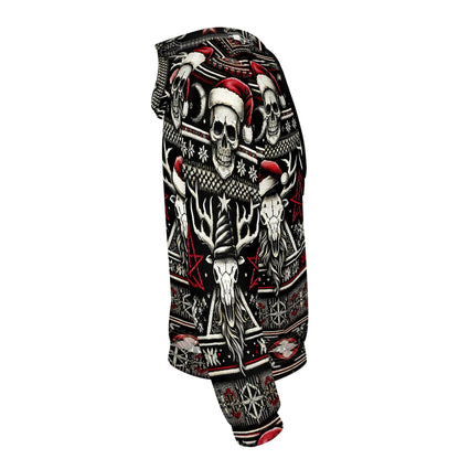 Santa’s Skull Stag – Cotton Terry Hoodie