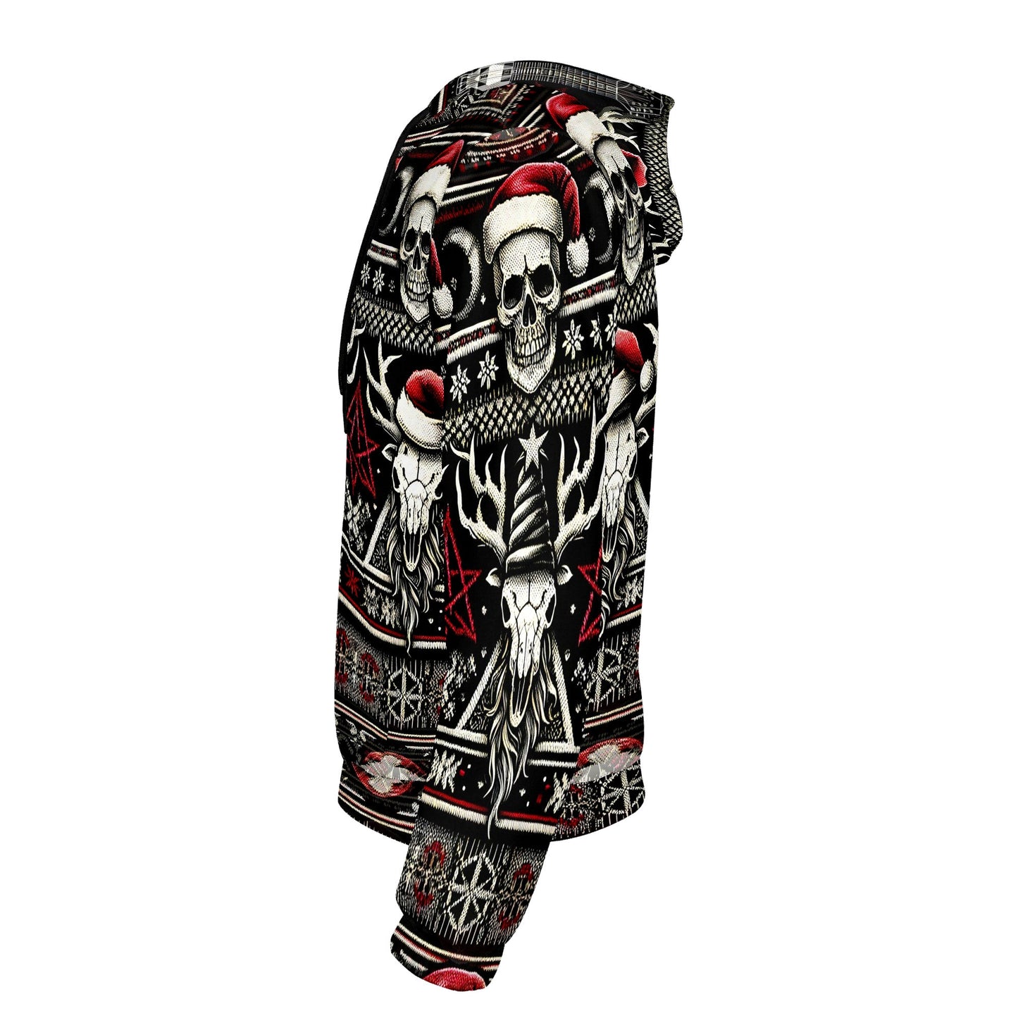 Santa’s Skull Stag – Cotton Terry Hoodie