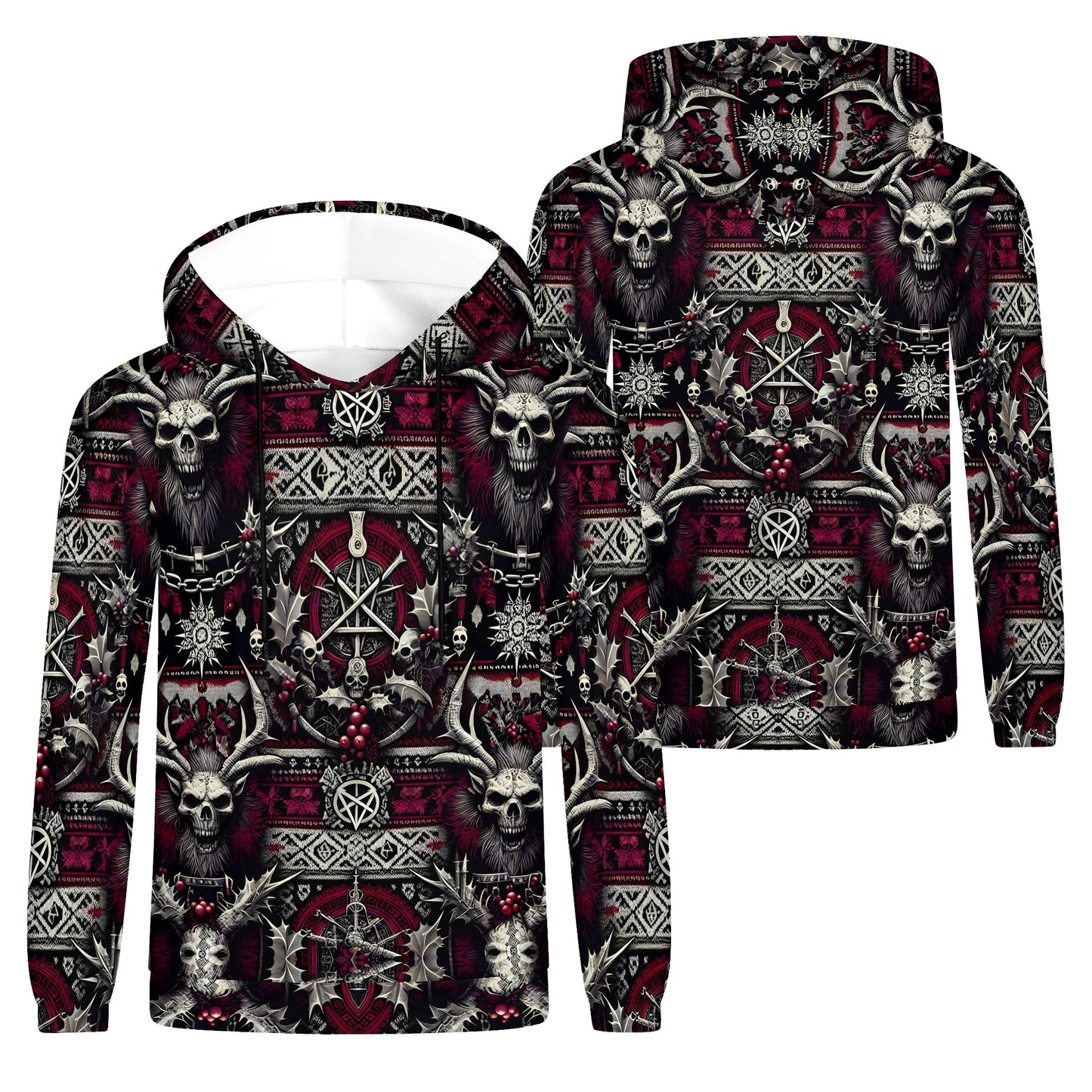 Skullbound Noel – Poly French Terry Hoodie