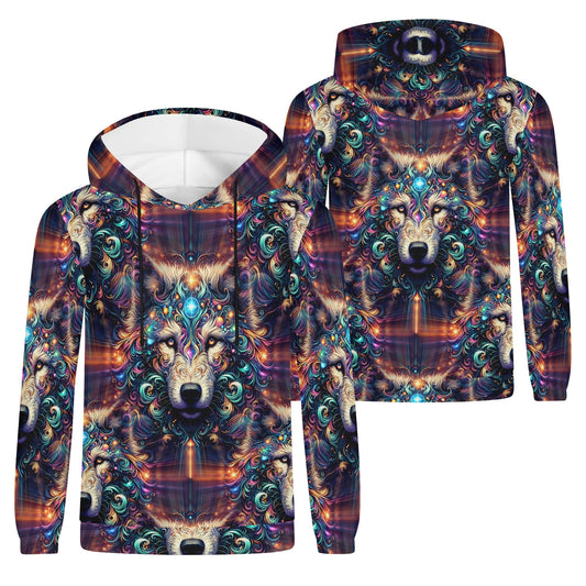 Stardust Wolf – Unisex Hoodie: Unleash Cosmic Power