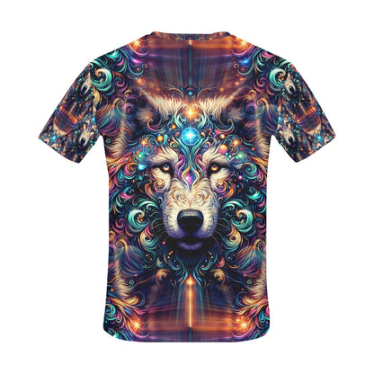 Stardust Wolf – Unisex T-Shirt: A Celestial Fusion of Wild Power and Cosmic Beauty