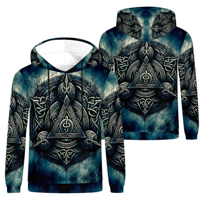The Valknut Circle – Poly French Terry Hoodie by Loud and Lethal