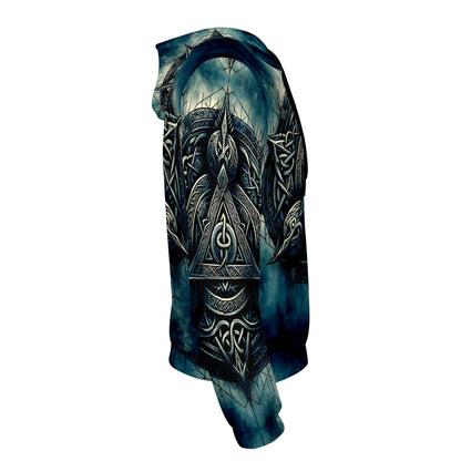 The Valknut Circle – Poly French Terry Hoodie by Loud and Lethal