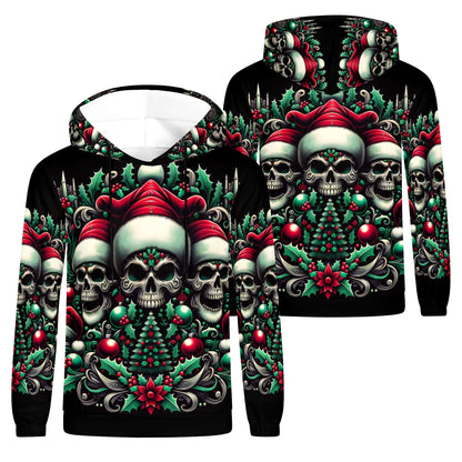 Three Skulls of Noel – Poly French Terry Hoodie