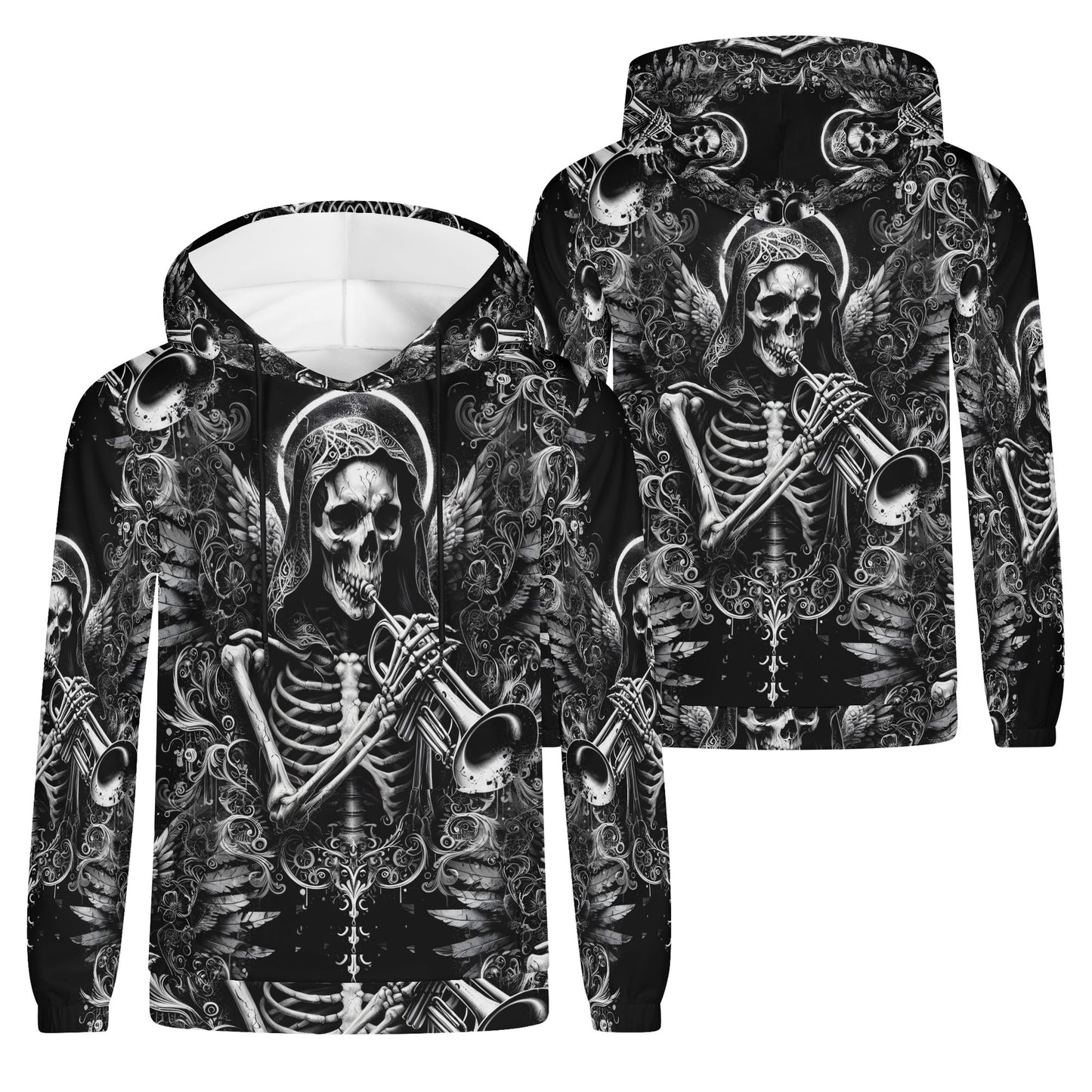 Trumpet of the Dead – Unisex Hoodie - Where the Macabre Meets the Divine