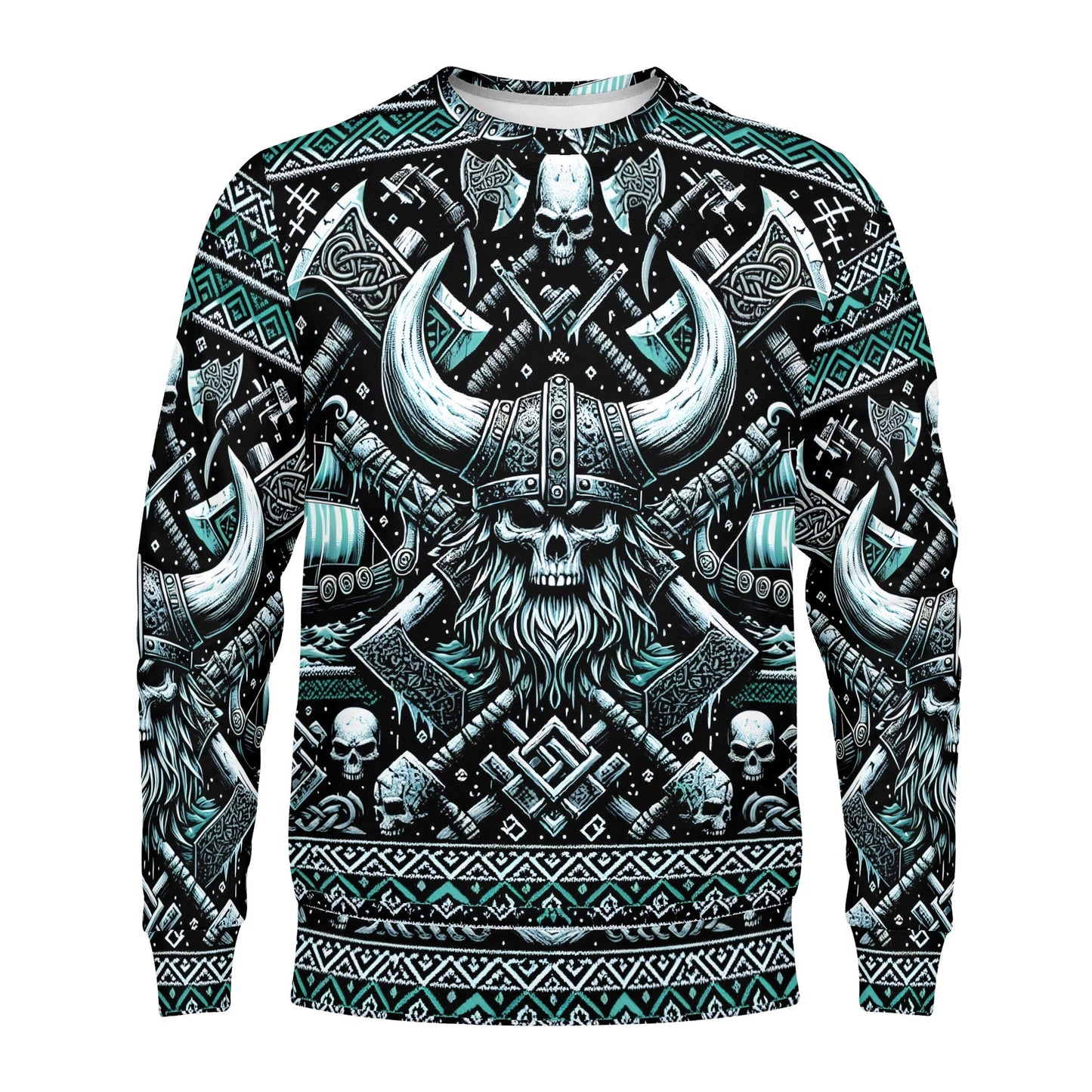 Viking Shadows - Poly French Terry Christmas Sweatshirt