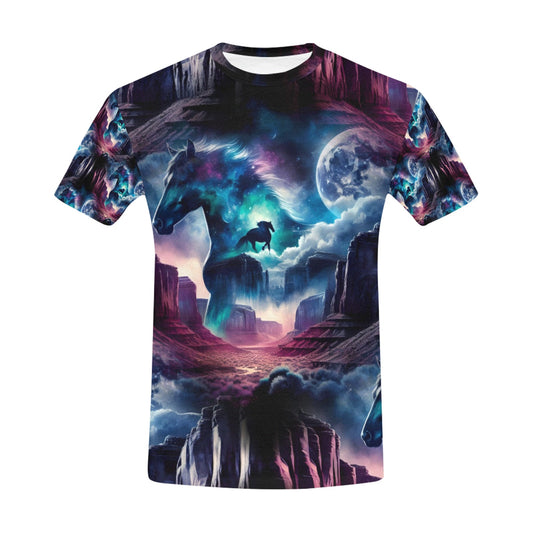 Wild West Wanderer – Unisex T-Shirt: A Cosmic Journey Through the Night