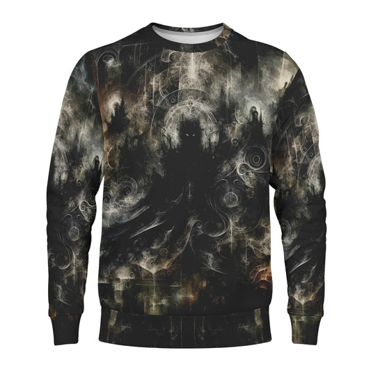 Loud and Lethal unisex Gothic Apparition Poly French Terry Sweatshirt with dark ethereal ghost design