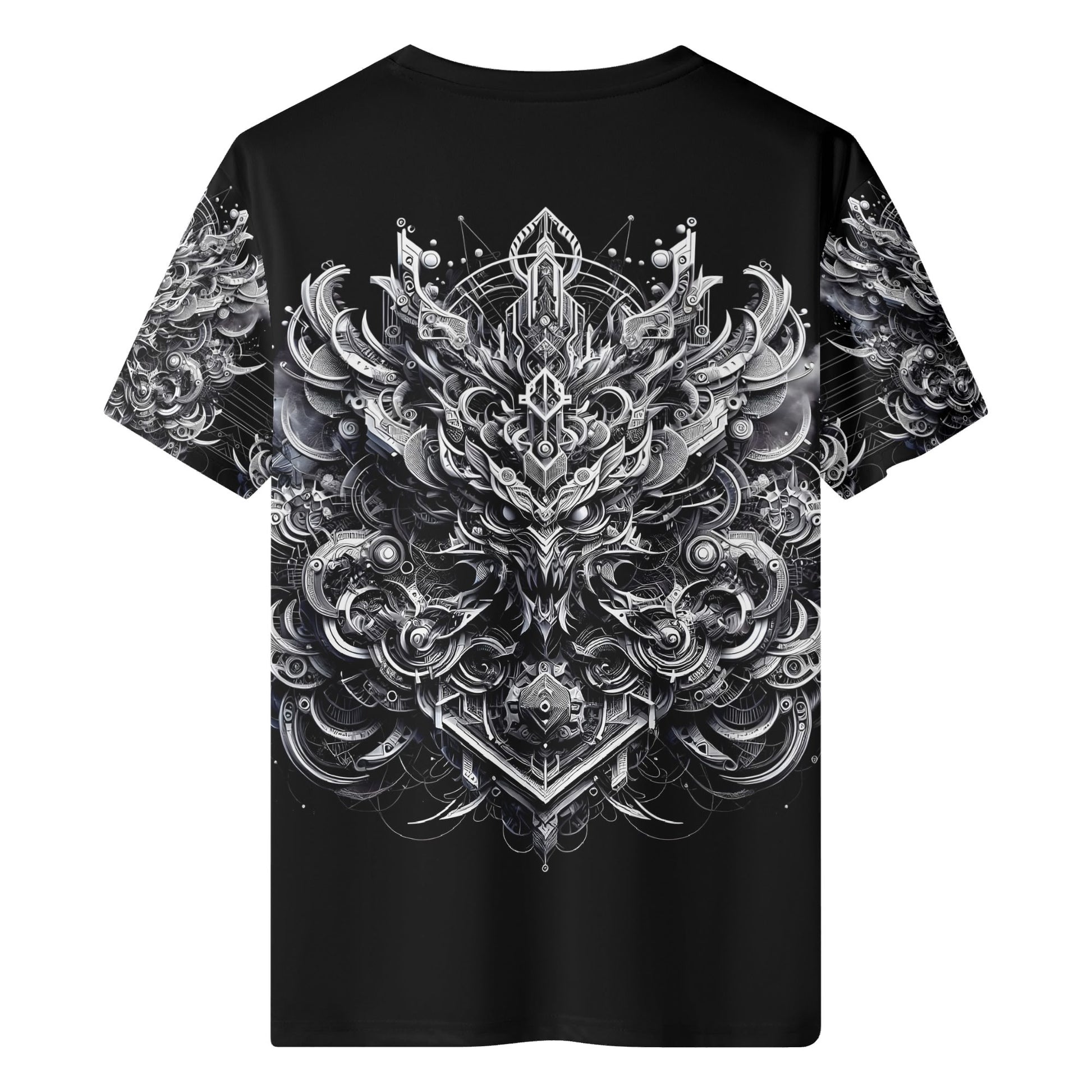 Beast in Motion 100 Cotton T-Shirt by Loud and Lethal featuring intricate black and white abstract beast design