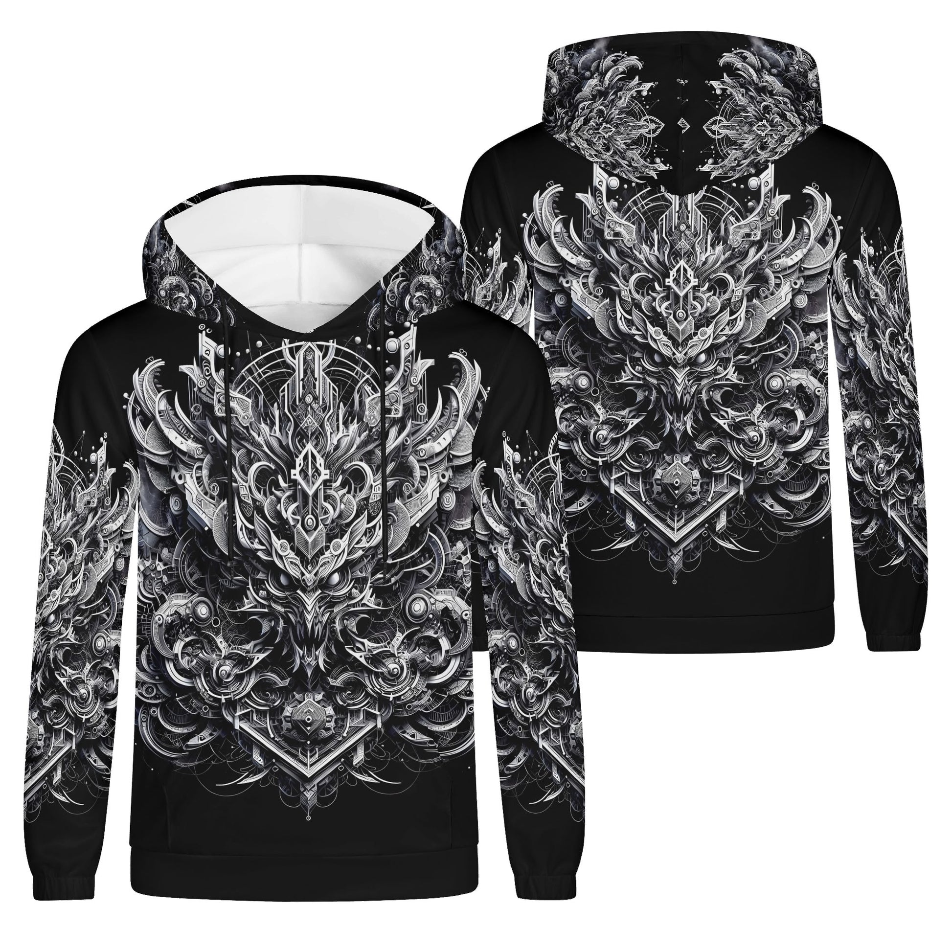 Beast in Motion Cotton Terry hoodie by Loud and Lethal featuring black detailed dragon design unisex hoodie