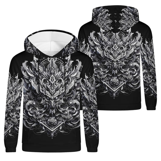 Beast in Motion Cotton Terry hoodie by Loud and Lethal featuring black detailed dragon design unisex hoodie