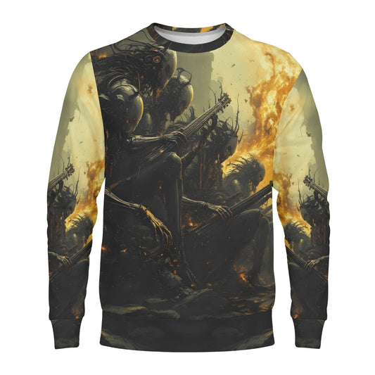 Loud and Lethal unisex sweater featuring twisted demonic band art and the Twisted Souls of Chaos Poly French Terry Sweatshirt