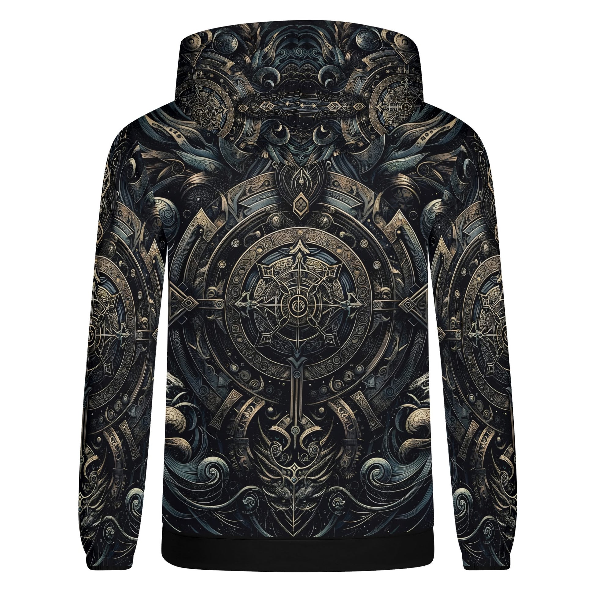 Loud and Lethal Chronicles of the Ether Cotton Terry Hoodie unisex with detailed intricate celestial and mechanical design