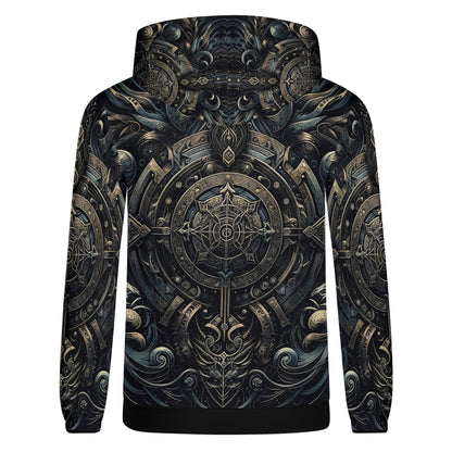 Loud and Lethal Chronicles of the Ether Cotton Terry Hoodie unisex with detailed intricate celestial and mechanical design