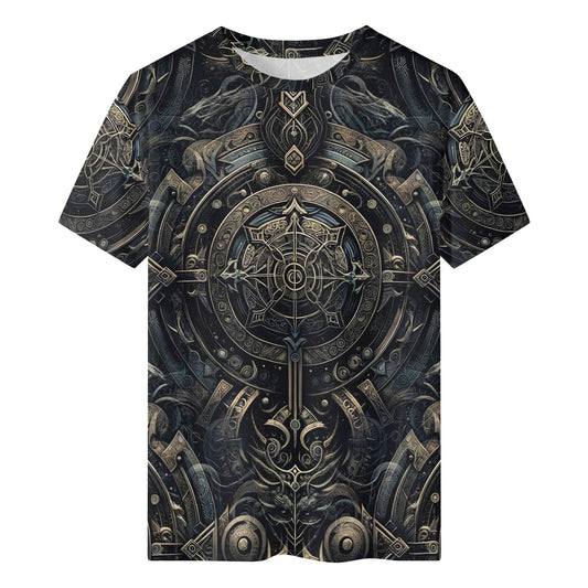 Loud and Lethal Chronicles of the Ether Lycra T-SHIRT with intricate dark fantasy mechanical design
