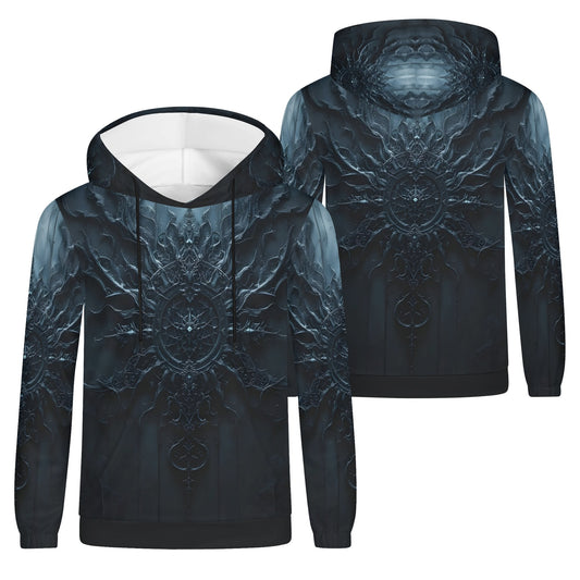 Loud and Lethal Darkened Essence Cotton Terry hoodie unisex black with intricate textured design