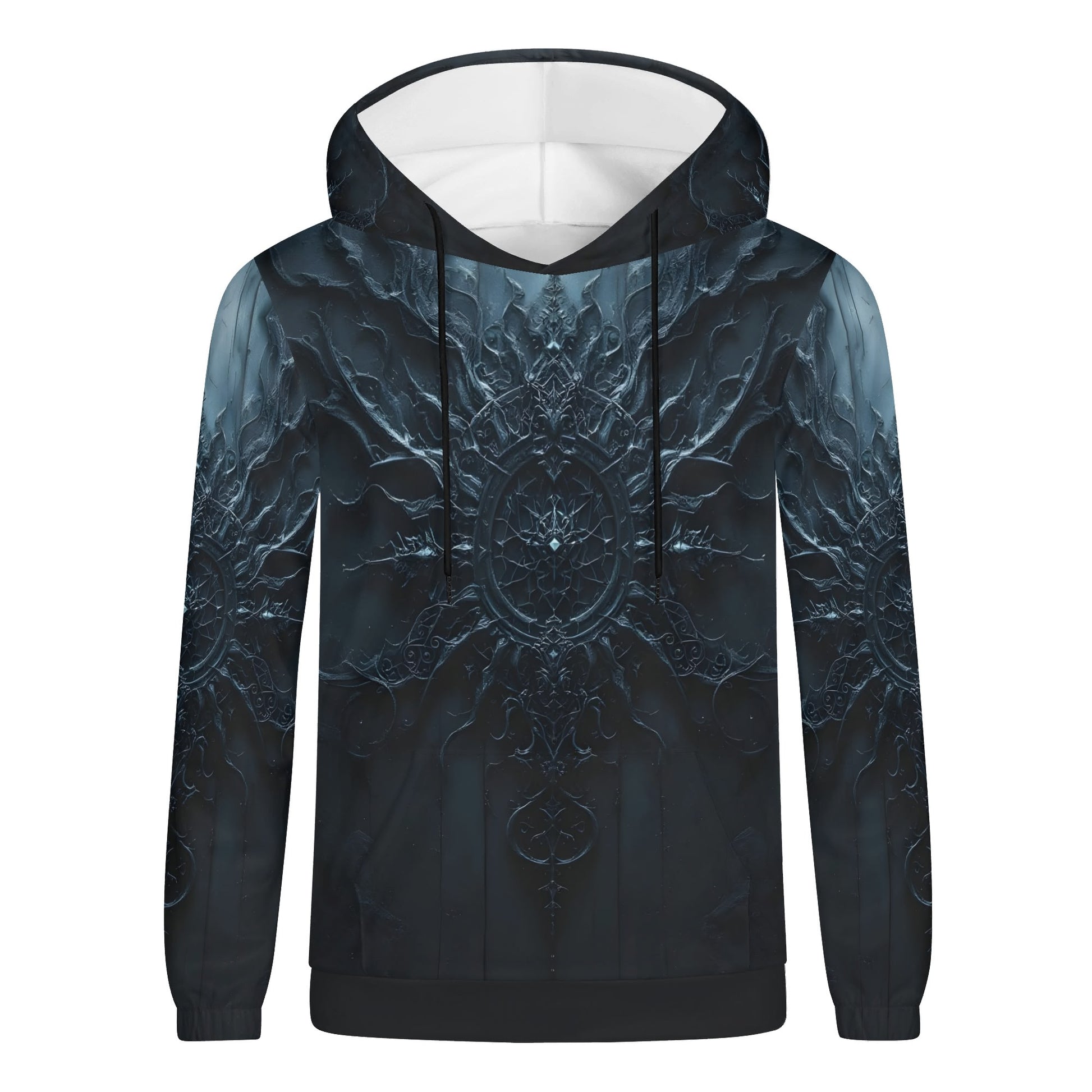 Loud and Lethal Darkened Essence Cotton Terry hoodie unisex with intricate dark textured design
