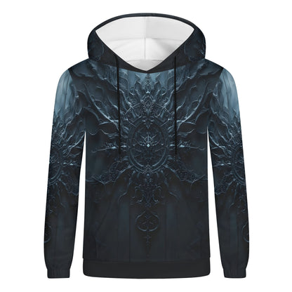 Loud and Lethal Darkened Essence Cotton Terry hoodie unisex with intricate dark textured design