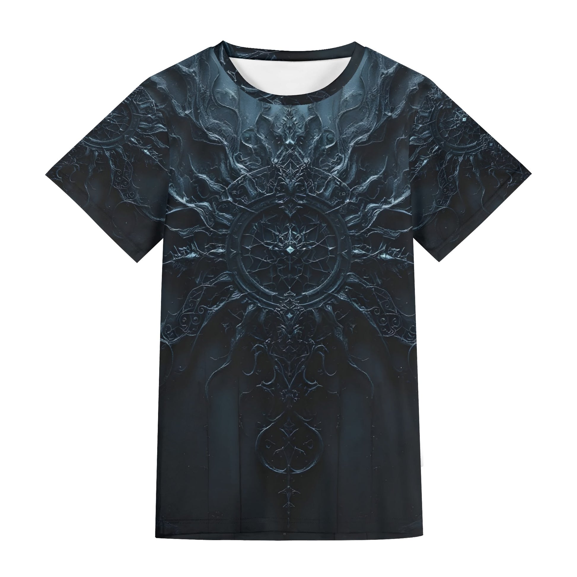 Darkened Essence Lycra T-Shirt by Loud and Lethal with intricate dark abstract design