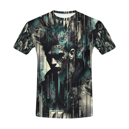 Distorted Dreams Organic Cotton T-Shirt by Loud and Lethal featuring abstract dark futuristic urban design