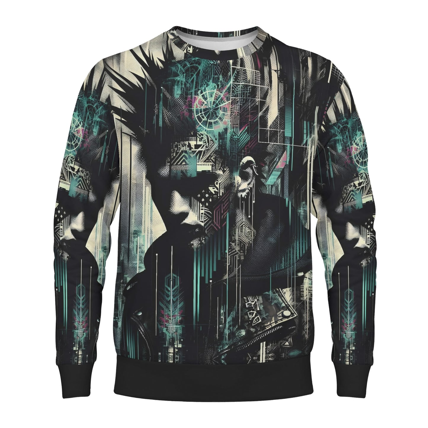 Loud and Lethal Distorted Dreams Poly French Terry Sweatshirt unisex sweater with abstract futuristic design