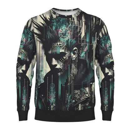 Loud and Lethal Distorted Dreams Poly French Terry Sweatshirt unisex sweater with abstract futuristic design
