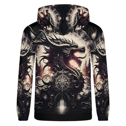 Loud and Lethal Dragons Dominion Cotton Terry hoodie with black dragon graphic design on back
