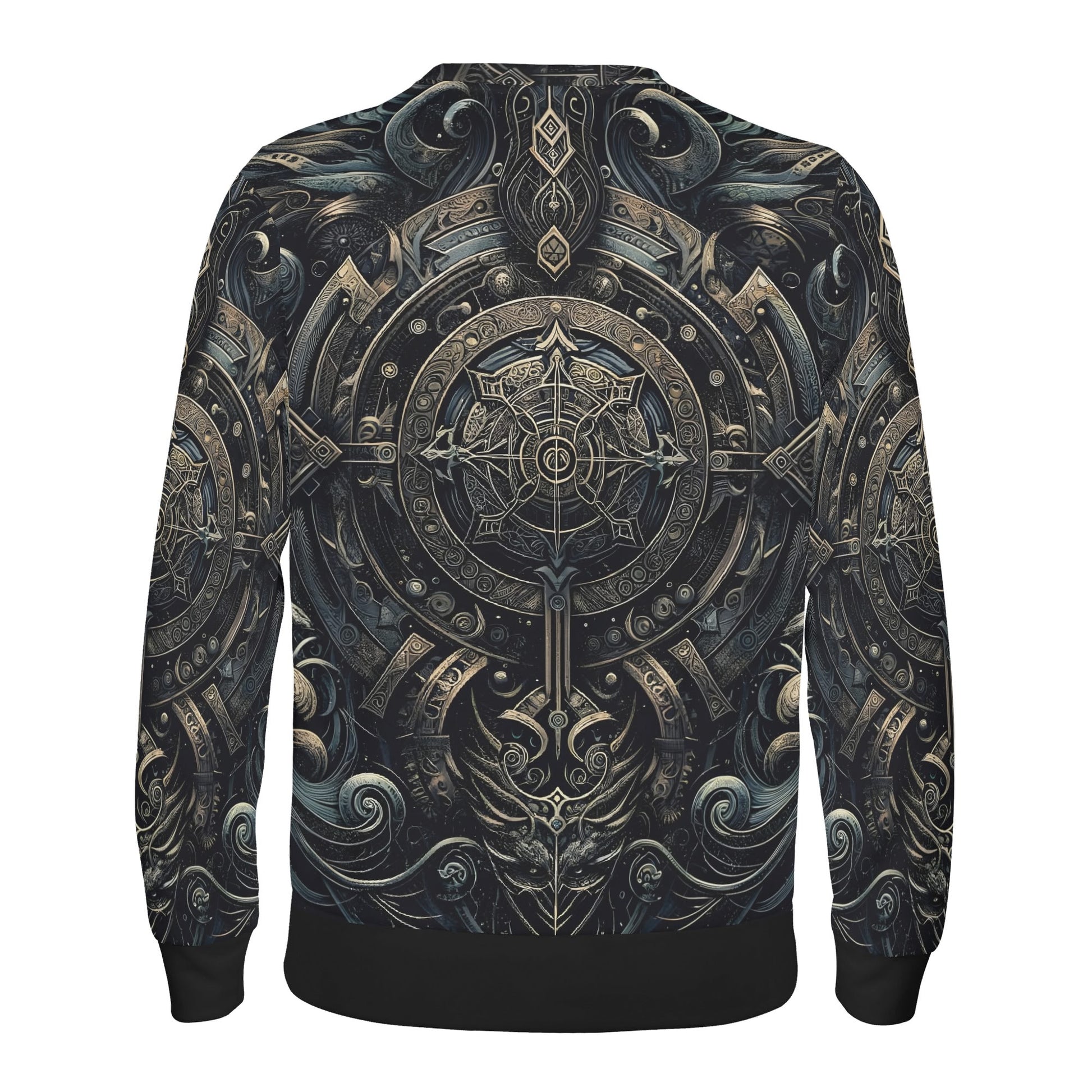 Loud and Lethal unisex sweater with ornate compass medallion print Chronicles of the Ether Poly French Terry Sweatshirt