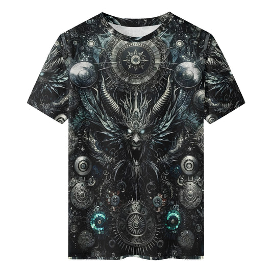 Gears of the Abyss Lycra T-Shirt by Loud and Lethal with dark fantasy mechanical dragon design