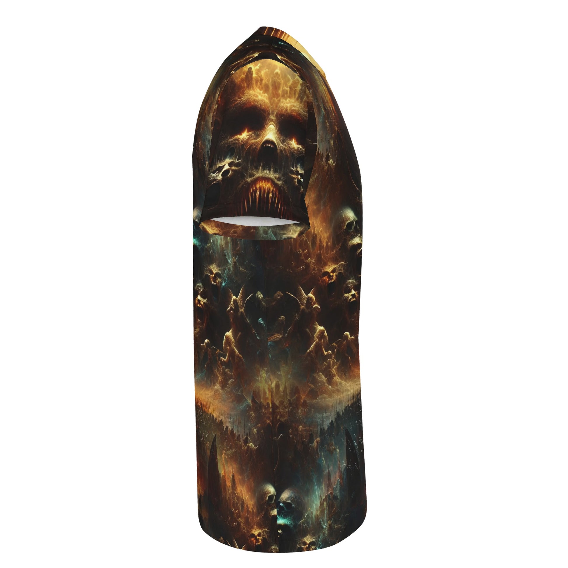 Ghost Division 100 Cotton T-Shirt by Loud and Lethal with dark fiery skull design unisex