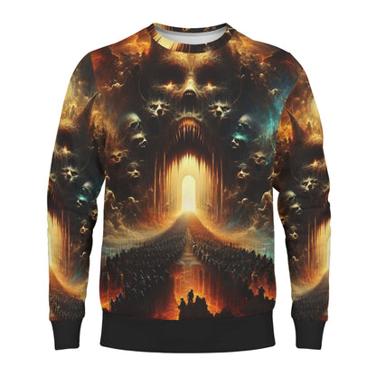 Ghost Division Poly French Terry Sweatshirt by Loud and Lethal unisex sweater with fiery skull gateway design