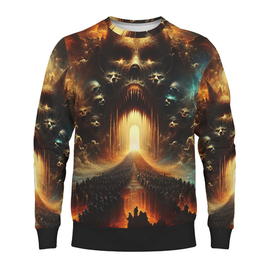 Ghost Division Poly French Terry Sweatshirt by Loud and Lethal unisex sweater with fiery skull gateway design