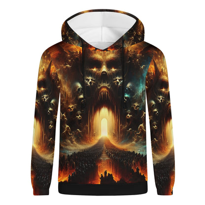 Ghost Division Poly French Terry hoodie by Loud and Lethal featuring a dark, fiery skull and army graphic design