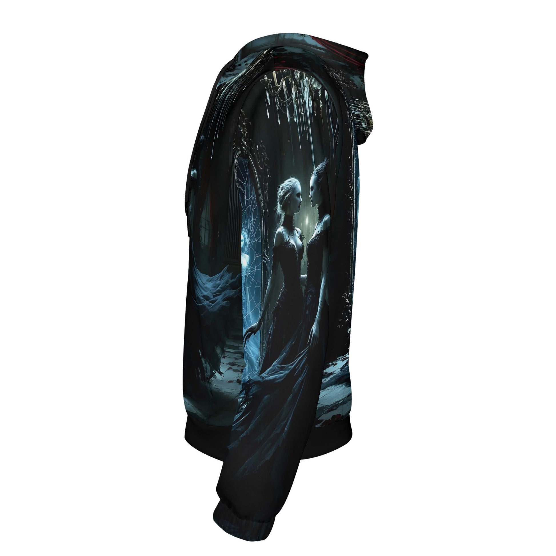 Ghosts in the Glass Poly French Terry hoodie by Loud and Lethal featuring dark mystical artwork on unisex hoodie