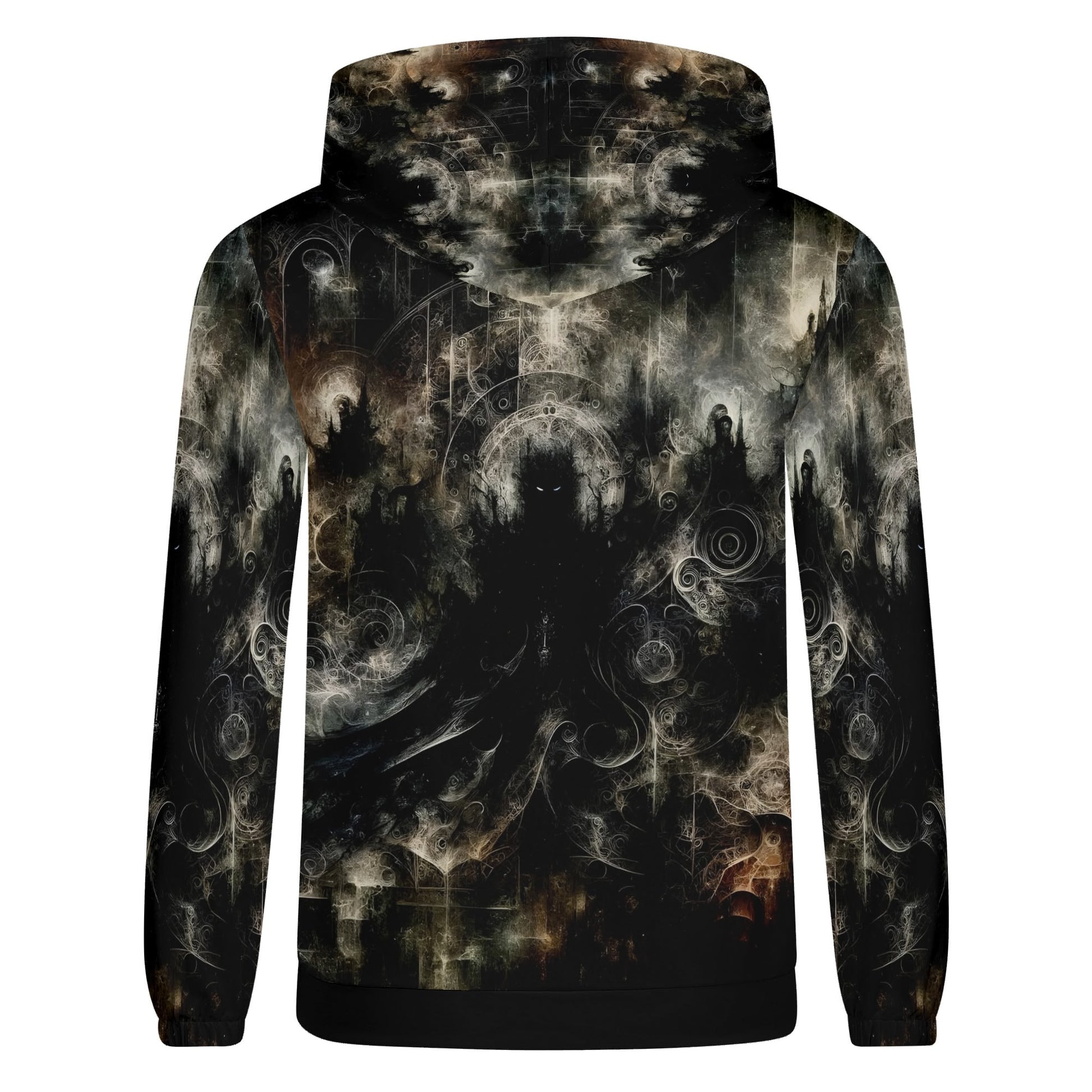 Loud and Lethal Gothic Apparition Cotton Terry Hoodie unisex black with dark ghostly design