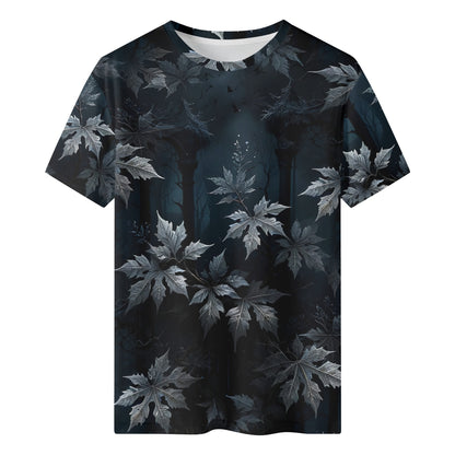 Loud and Lethal Gothic Overgrowth 100 Cotton T-Shirt with dark leaf pattern unisex design