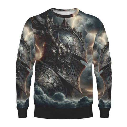 Loud and Lethal Darkbolt Knight Poly French Terry Sweatshirt unisex sweater with storm knight armor print
