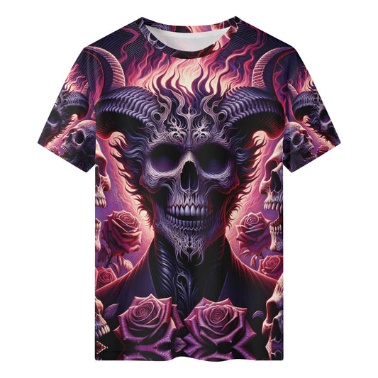 Harbinger Of Surreal Defiance 100 Cotton T-Shirt featuring dark surreal skull and roses design by Loud and Lethal