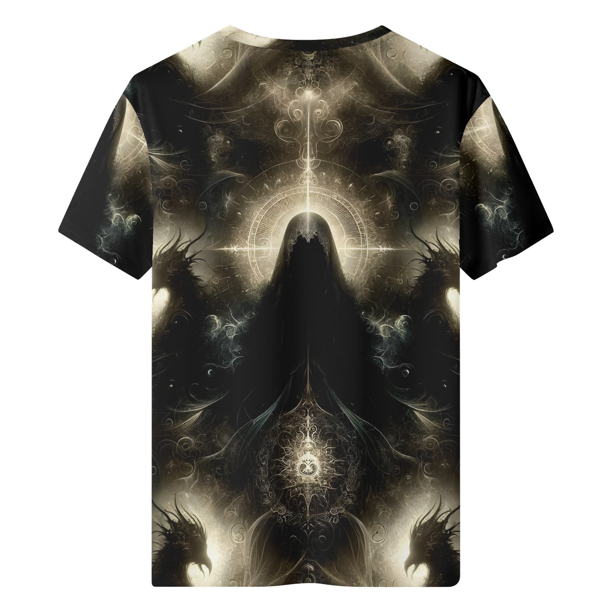 Loud and Lethal Keeper of the Obsidian Wings Lycra T-Shirt with dark mystical winged design on unisex fit