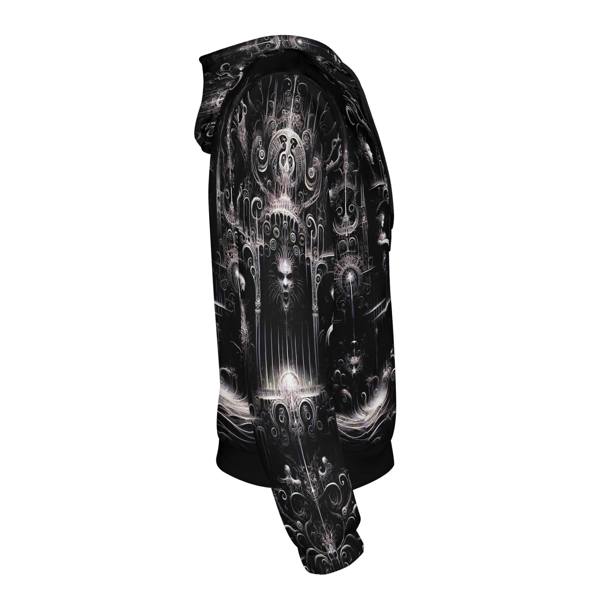 Labyrinth of Souls Cotton Terry Hoodie by Loud and Lethal with intricate dark fantasy design