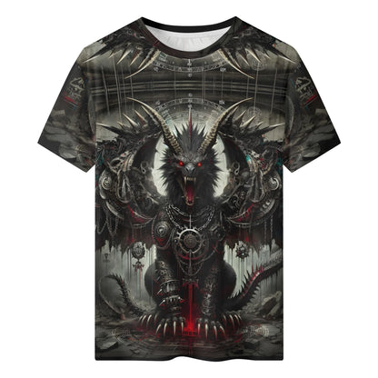 Unisex Mythical Monsters Manticore Organic Cotton T-Shirt by Loud and Lethal with dark fantasy design