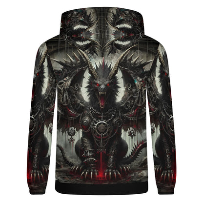 Mythical Monsters Manticore Poly French Terry Hoodie by Loud and Lethal with dark fantasy monster design