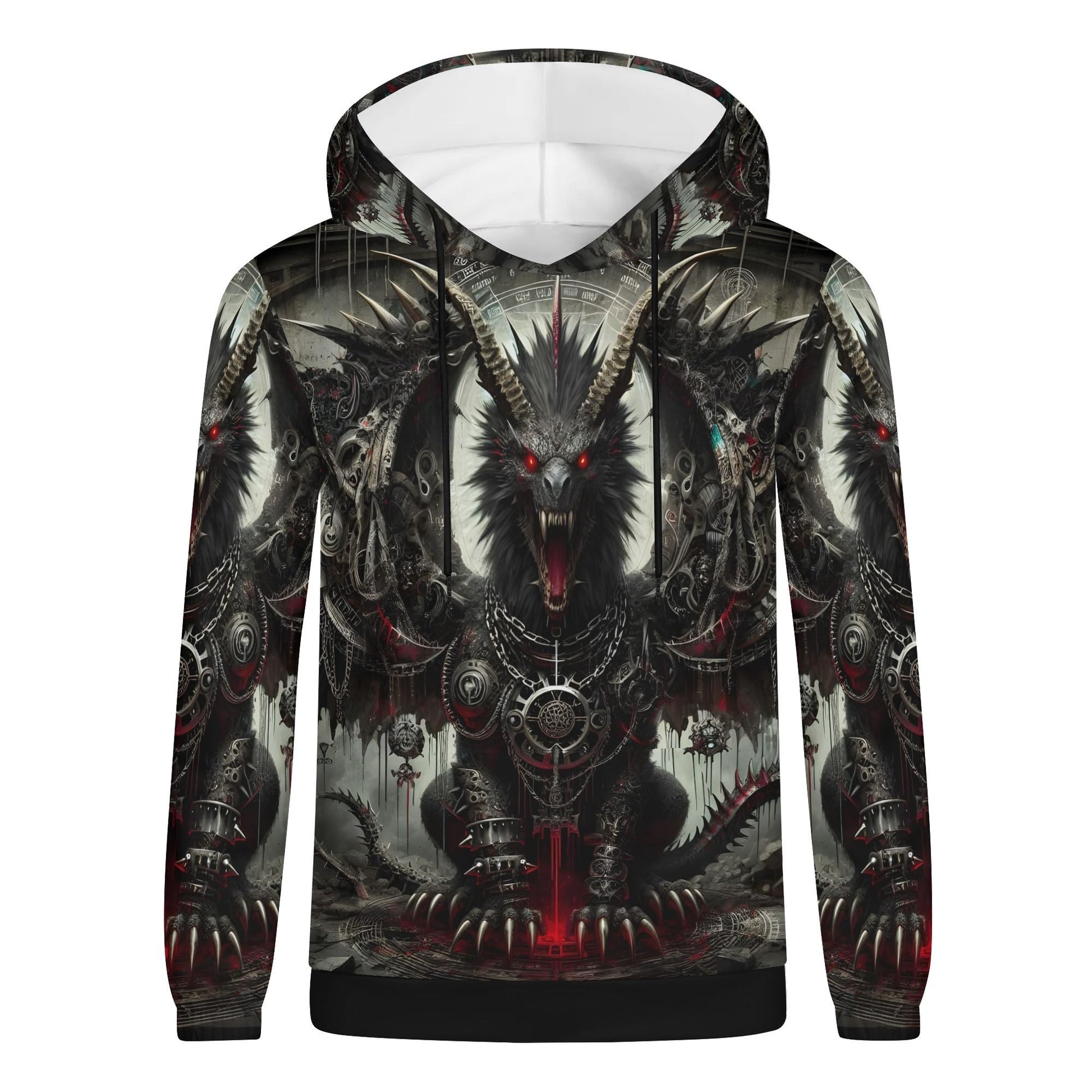 Loud and Lethal Mythical Monsters Manticore Poly French Terry Hoodie with dark mythical beast design