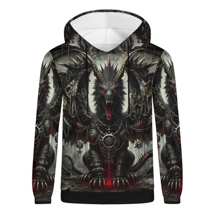 Loud and Lethal Mythical Monsters Manticore Poly French Terry Hoodie with dark mythical beast design