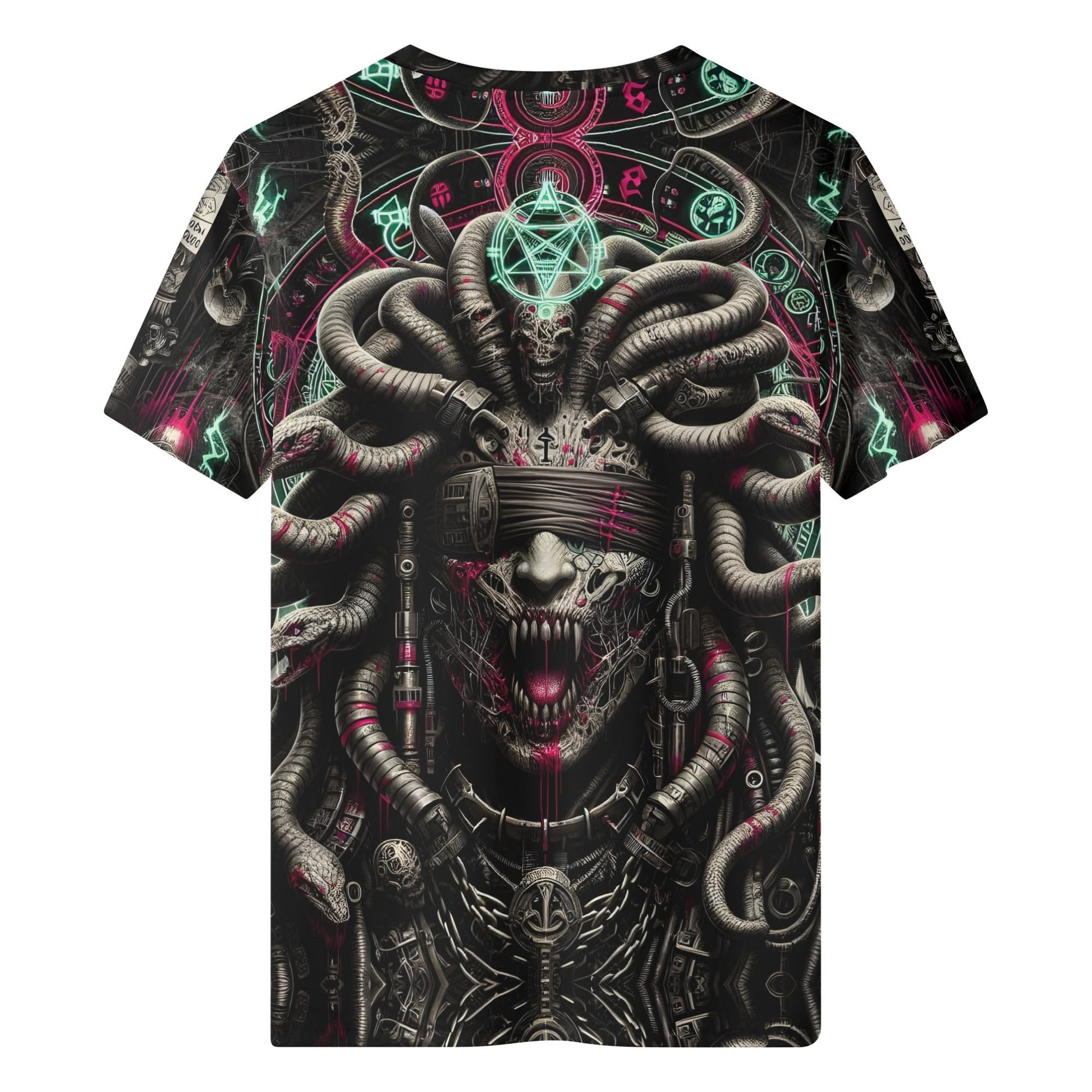 Mythical Monsters Medusa Organic Cotton T-Shirt with intricate dark Medusa design by Loud and Lethal