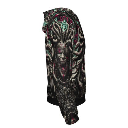 Loud and Lethal Mythical Monsters Medusa Poly French Terry Hoodie with detailed mythological graphic design