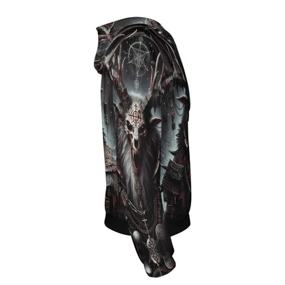 Loud and Lethal Mythical Monsters Wendigo Poly French Terry Hoodie featuring dark fantasy creature design