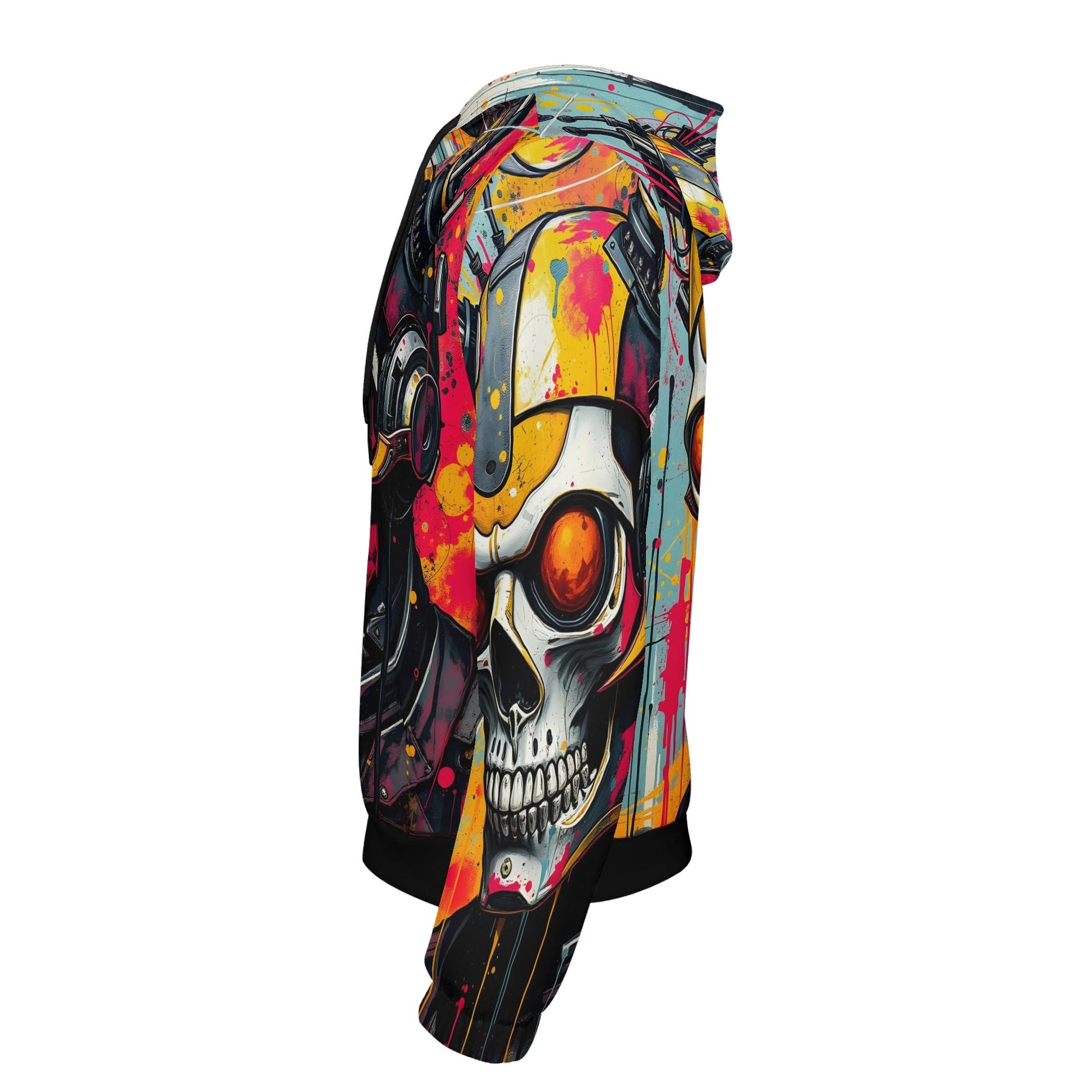 Neon Reaper Poly French Terry hoodie by Loud and Lethal with colorful skull graphic and vibrant splashes